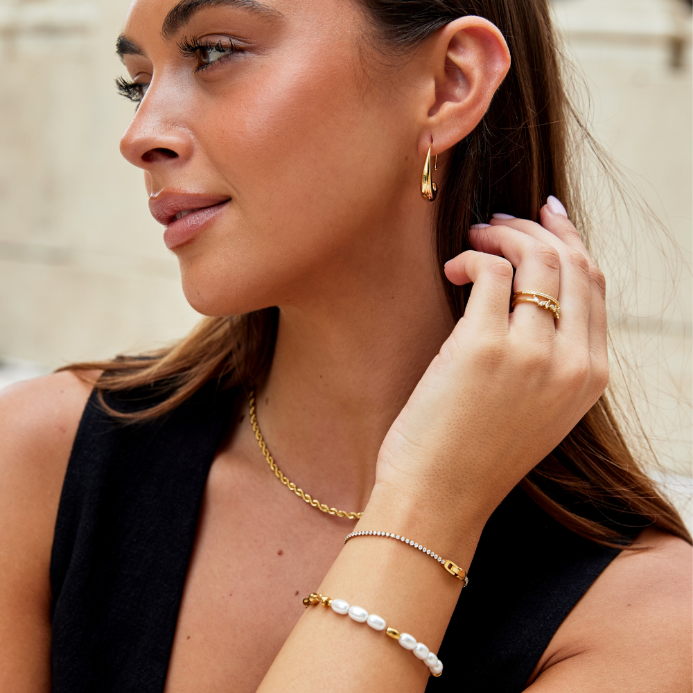 Złota kryształowa bransoletka