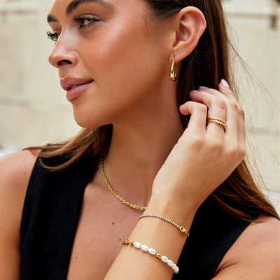 Złota kryształowa bransoletka