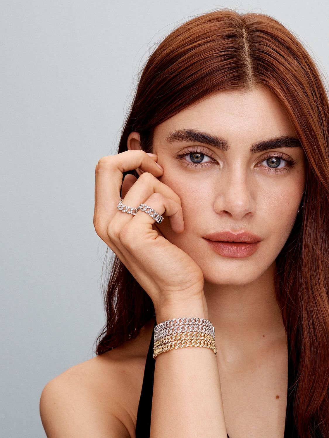 Złota Bransoletka z Moissanitem Kubanskim